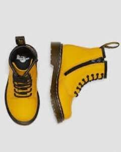 Dr. Martens 1460 Junior Yellow Leather Lace Up Boots with Side Zipper